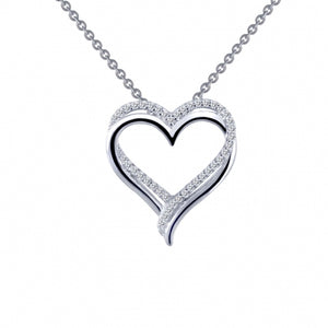 Sterling silver and cubic zirconia heart pendant