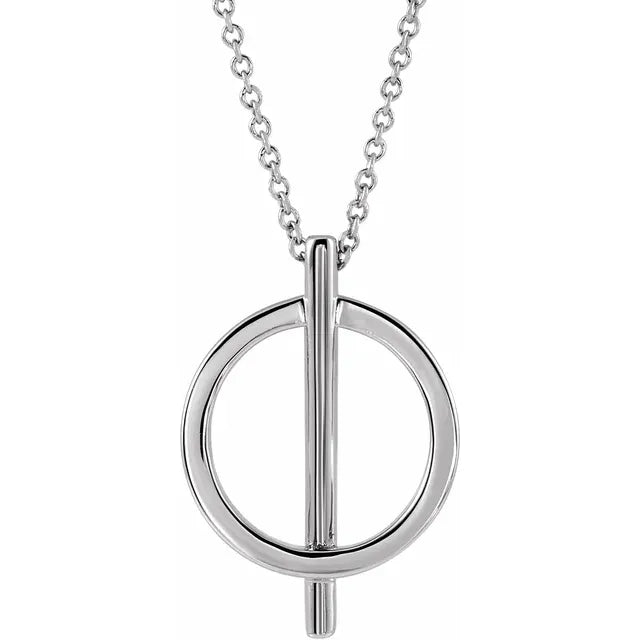 Sterling silver circle bar pendant