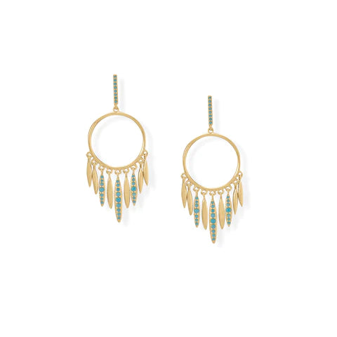 Half Off - Sterling silver with gold overlay turquoise earrings