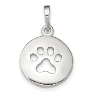 Sterling silver paw pendant