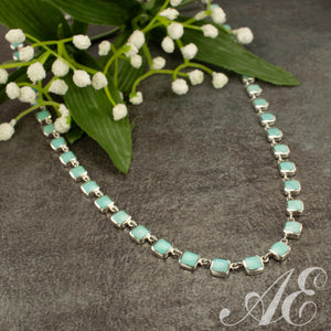 -Sterling silver and sleeping beauty turquoise necklace