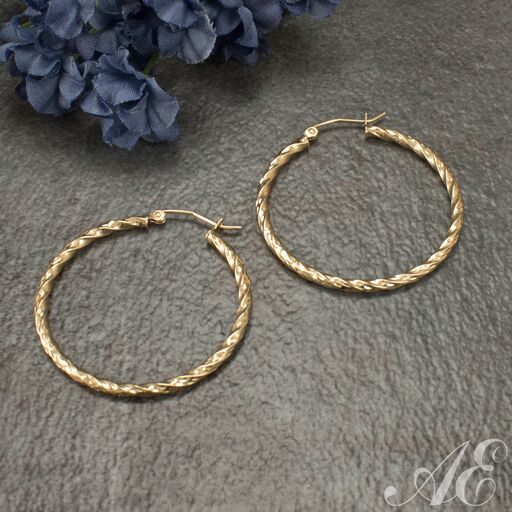 -14k yellow gold hoop earrings