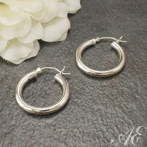 -Sterling silver hoop earrings