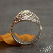 Load image into Gallery viewer, -Sterling silver ring with 18K gold overlay
