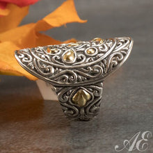 Load image into Gallery viewer, -Sterling silver ring with 18K gold overlay
