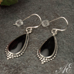 -Half off - Sterling silver earrings with onyx