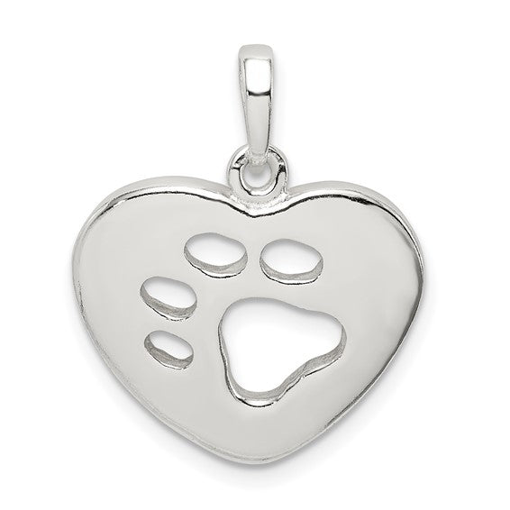 Sterling silver paw pendant
