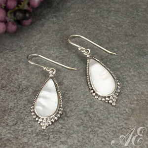 -Half off - Sterling silver earrings with mother of pearl
